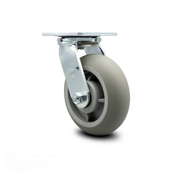 Service Caster 6 Inch Thermoplastic Rubber Wheel Swivel Caster with Roller Bearing SCC SCC-30CS620-TPRRD - main